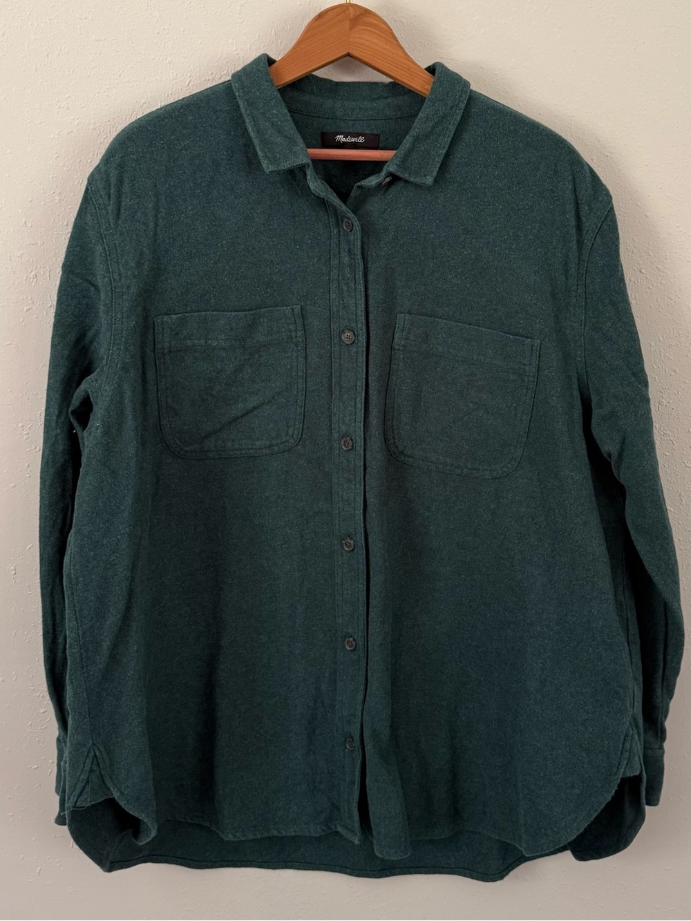 Madewell Forest Green Flannel Shirt Women’s XL
